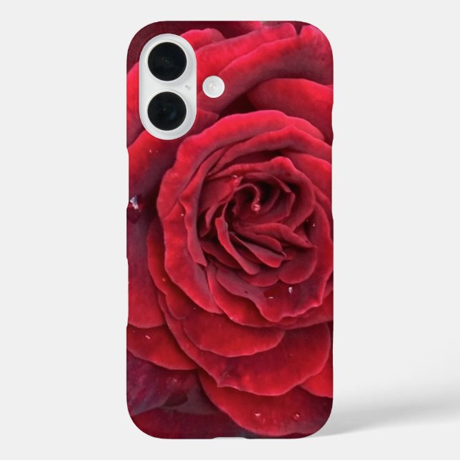 Beautiful red rose iphone 16 case (Back)
