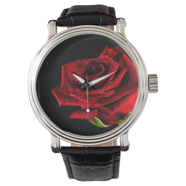 Beautiful red rose watch (Front)