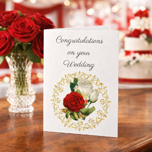 Beautiful Red Rose / Wedding Congratulations  Card