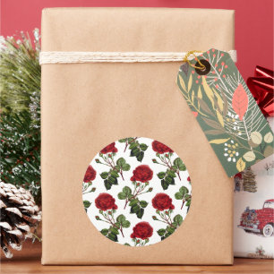 Beautiful Red Roses Classic Round Sticker