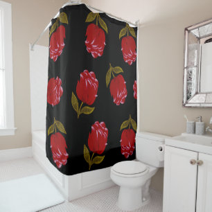 Beautiful Red roses embroidery seamless pattern