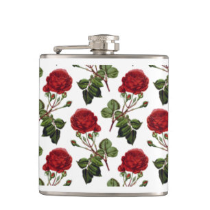 Beautiful Red Roses Hip Flask