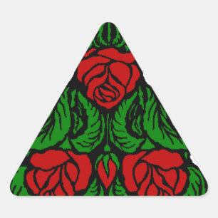 BEAUTIFUL RED ROSES TRIANGLE TRIANGLE STICKER
