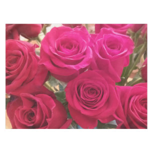 Beautiful Red Roses Up Close Print Tablecloth