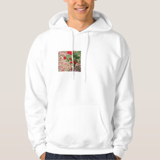 Beautiful Red Roses with Petals on Ground – Nature Hoodie