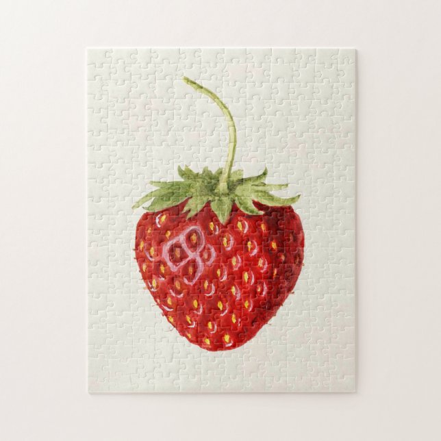 Beautiful Red Strawberry (by Louis C.C. Krieger)  Jigsaw Puzzle (Vertical)