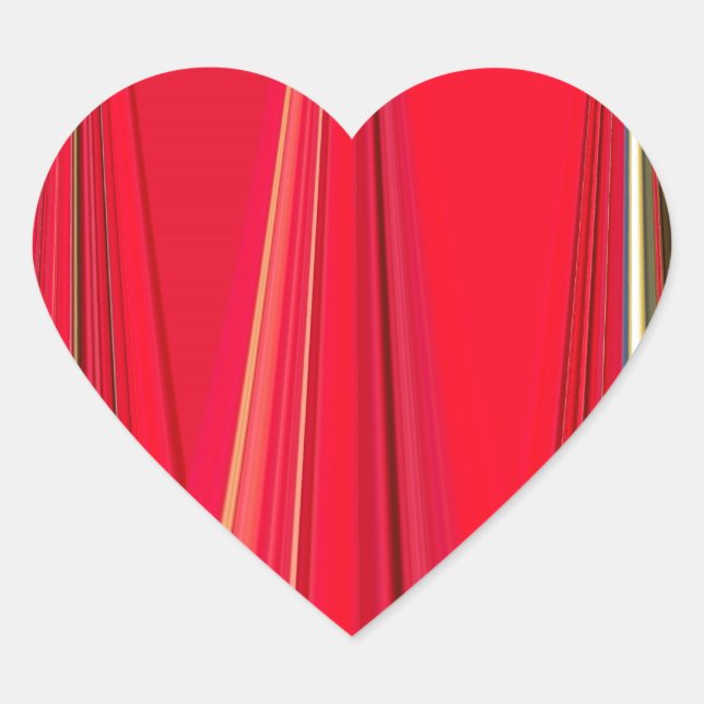 Beautiful Red Texture Colour Abstract Art Design Heart Sticker (Front)