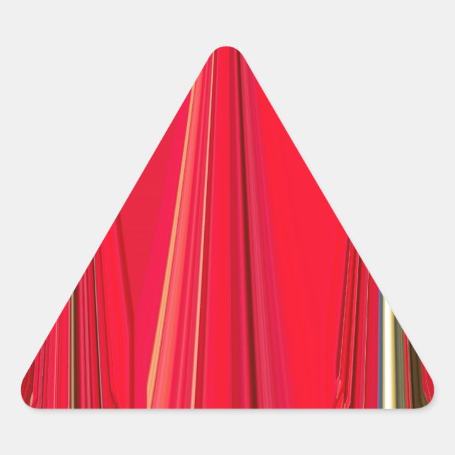 Beautiful Red Texture Colour Abstract Art Design Triangle Sticker (Front)