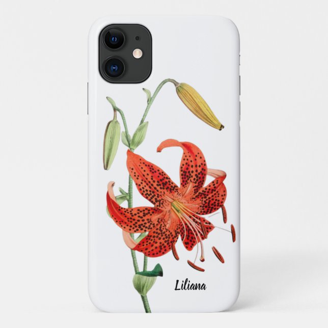 Beautiful Red Tiger Lily Floral Case-Mate iPhone Case (Back)