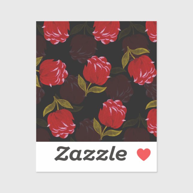 Beautiful Red translucent roses embroidery pattern (Sheet)