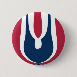 Beautiful Red, White, Blue Texture Colour Abstract 2 Inch Round Button