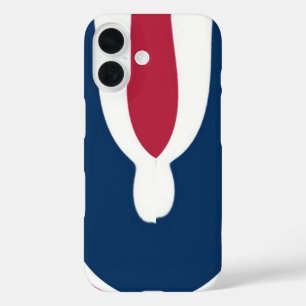 Beautiful Red, White, Blue Texture Colour Abstract iPhone 16 Case