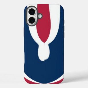 Beautiful Red, White, Blue Texture Colour Abstract iPhone 16 Plus Case