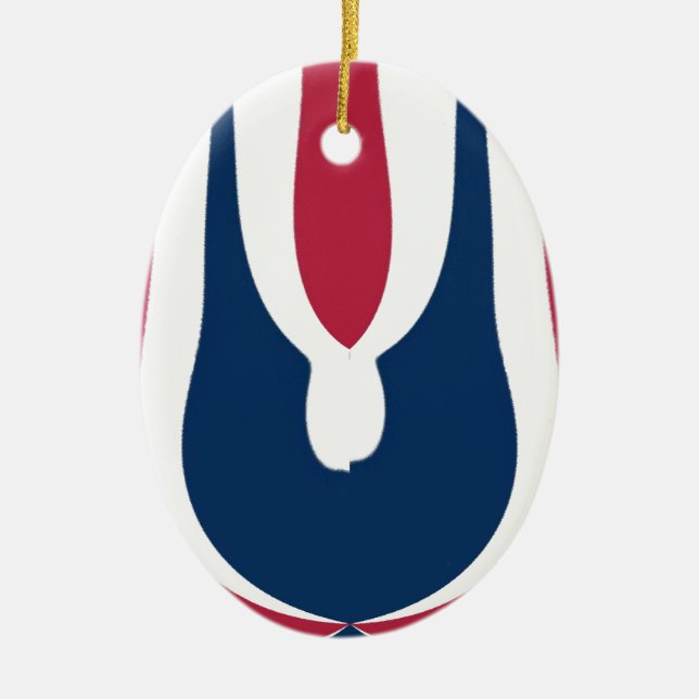 Beautiful Red, White, Blue Texture Colour Abstract Ceramic Ornament (Front)