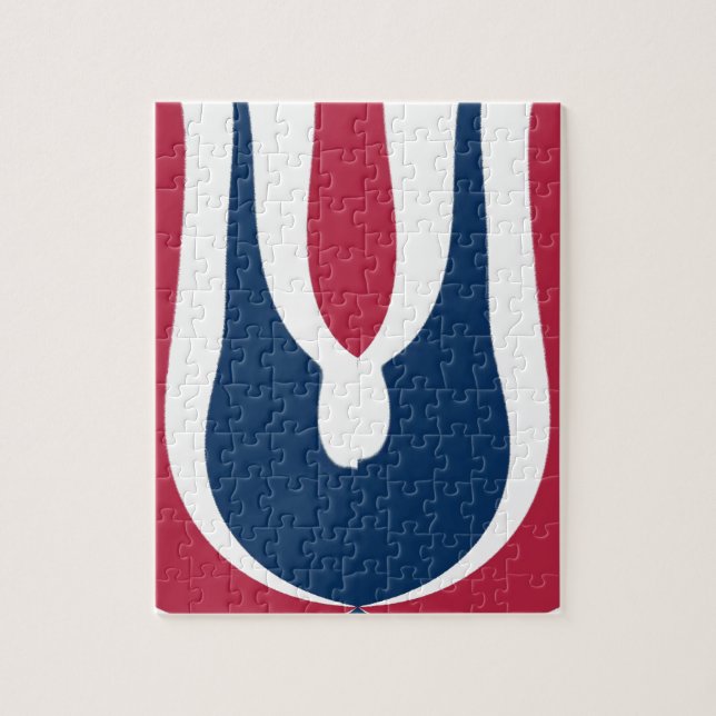 Beautiful Red, White, Blue Texture Colour Abstract Jigsaw Puzzle (Vertical)