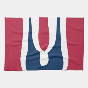 Beautiful Red, White, Blue Texture Colour Abstract Kitchen Towel