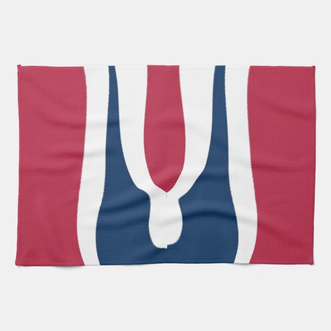 Beautiful Red, White, Blue Texture Colour Abstract Kitchen Towel (Horizontal)