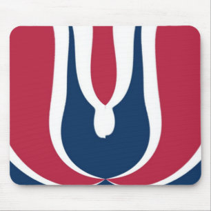Beautiful Red, White, Blue Texture Colour Abstract Mouse Pad