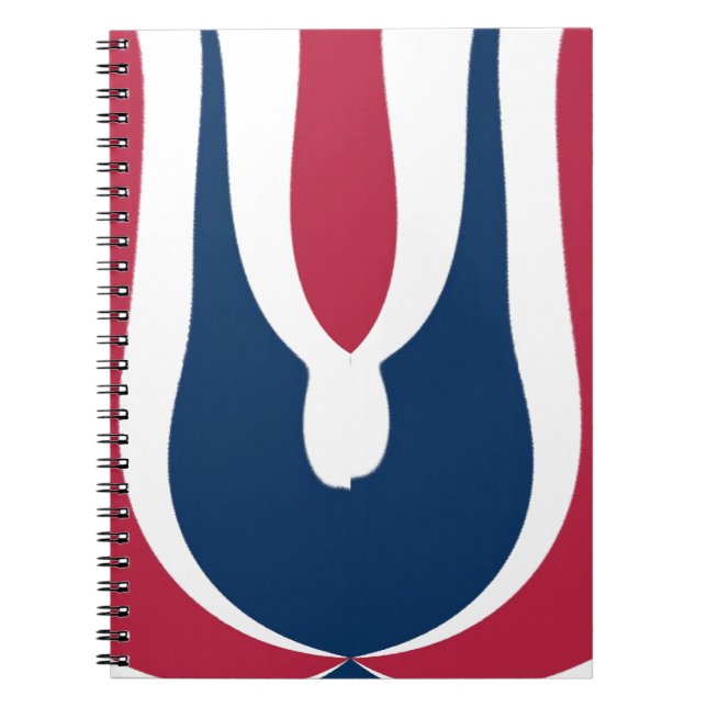 Beautiful Red, White, Blue Texture Colour Abstract Notebook (Front)