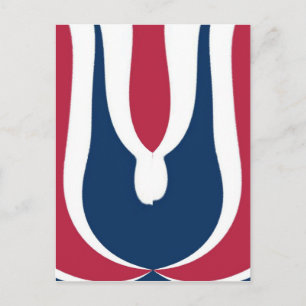 Beautiful Red, White, Blue Texture Colour Abstract Postcard