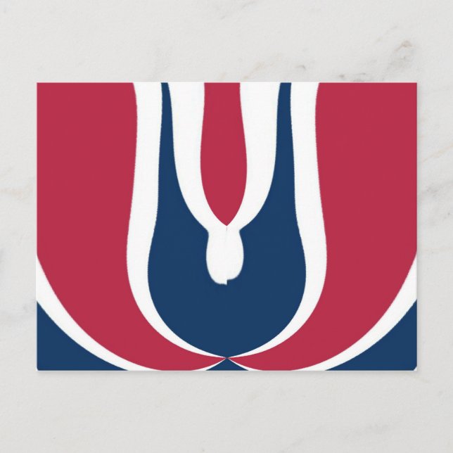 Beautiful Red, White, Blue Texture Colour Abstract Postcard (Front)