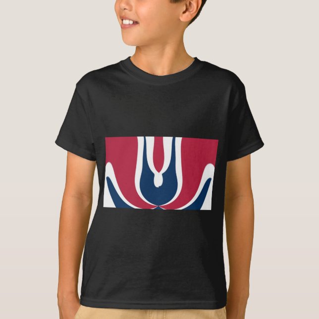 Beautiful Red, White, Blue Texture Colour Abstract T-Shirt (Front)