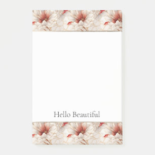 Beautiful Red White Floral Post-it Notes