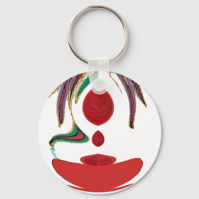 Beautiful Red, White, Purple, Green Texture Colors Keychain (Front)