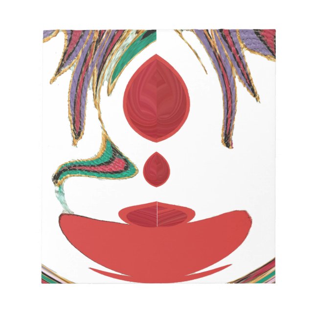 Beautiful Red, White, Purple, Green Texture Colour Notepad (Front)