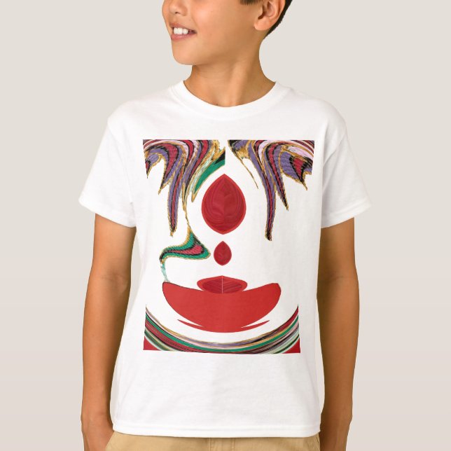 Beautiful Red, White, Purple, Green Texture Colour T-Shirt (Front)