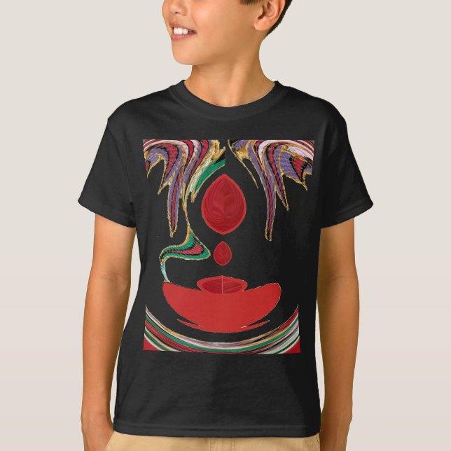 Beautiful Red, White, Purple, Green Texture Colour T-Shirt (Front)