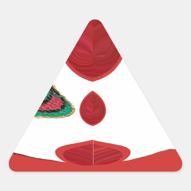 Beautiful Red, White, Purple, Green Texture Colour Triangle Sticker (Front)