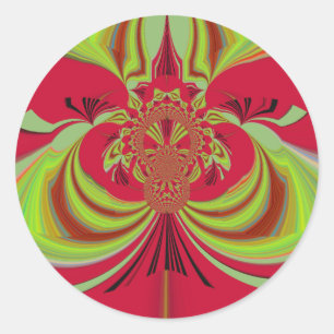 Beautiful red yellow design. Inspiration vector co Classic Round Sticker