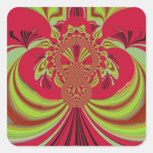 Beautiful red yellow design. Inspiration vector co Square Sticker