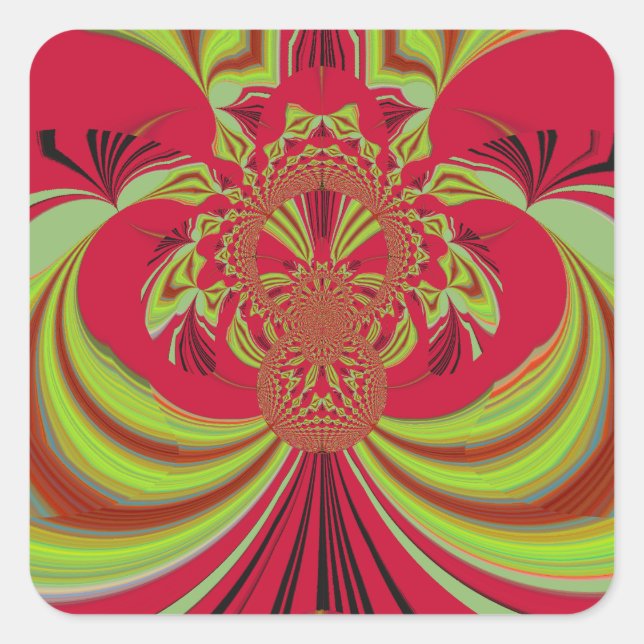 Beautiful red yellow design. Inspiration vector co Square Sticker (Front)