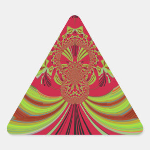 Beautiful red yellow design. Inspiration vector co Triangle Sticker