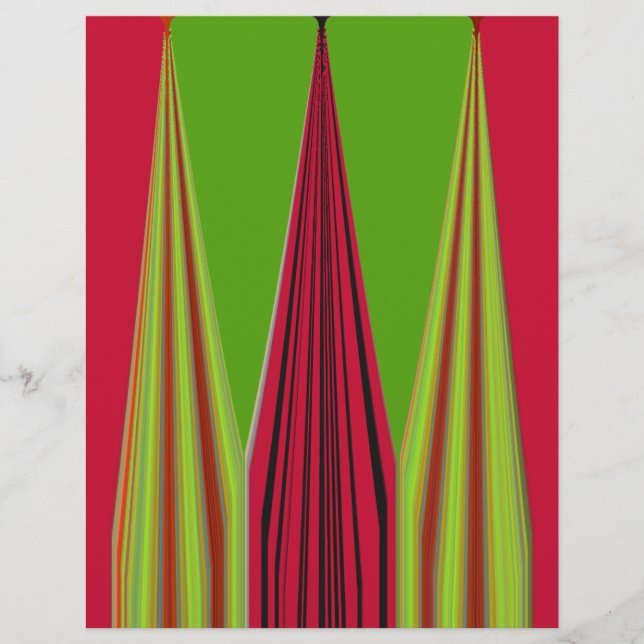 Beautiful red yellow green fractal art design      (Front)