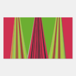 Beautiful red yellow green fractal art design      sticker