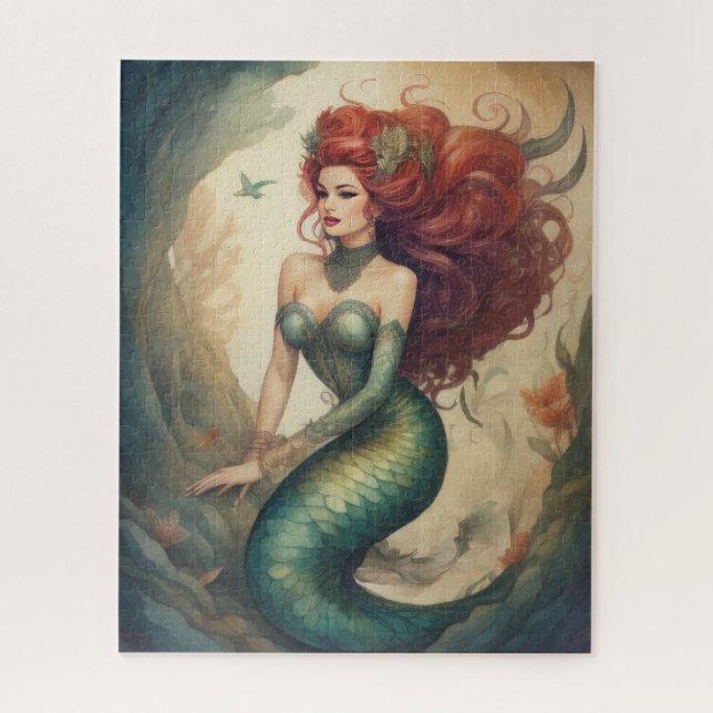 Beautiful Redhead Mermaid Jigsaw Puzzle (Vertical)