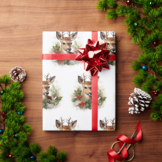 Beautiful Reindeer Christmas Holiday Wrapping Paper