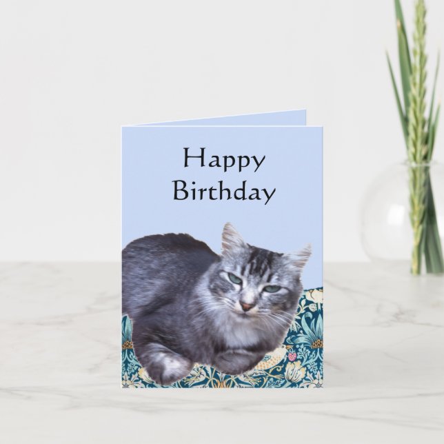 Beautiful Relaxing Cat Editable  Card (Front)