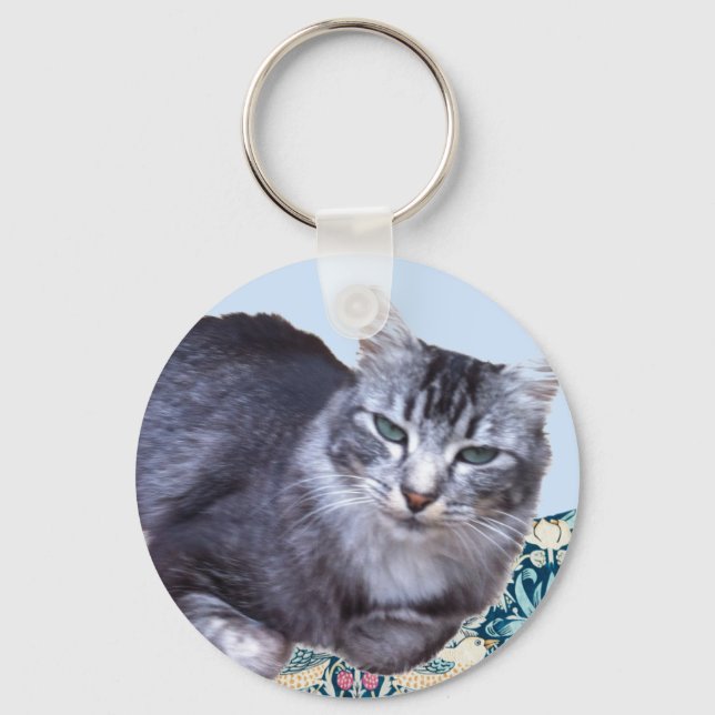 Beautiful Relaxing Cat  Keychain (Front)