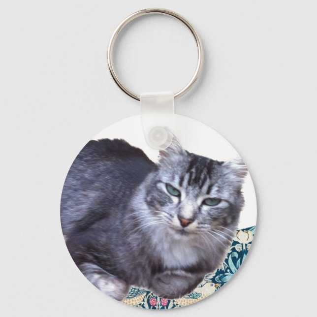 Beautiful Relaxing Cat  Keychain (Front)