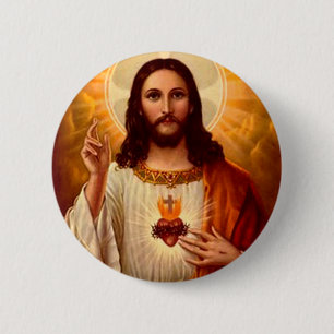 Beautiful religious Sacred Heart of Jesus image 2 Inch Round Button