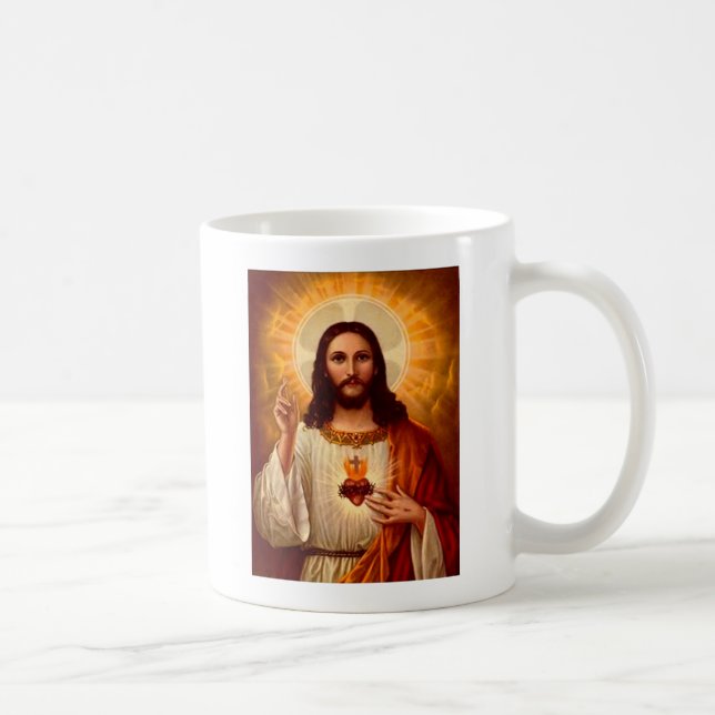 Beautiful religious Sacred Heart of Jesus image Coffee Mug (Right)
