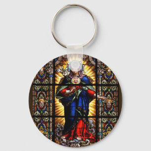 Beautiful Religious Sacred Heart of Virgin Mary Keychain