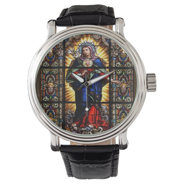 Beautiful Religious Sacred Heart of Virgin Mary Watch (Front)