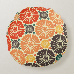 Beautiful retro art nouveau round pillow