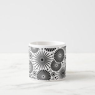Beautiful retro black and white Espresso Mug