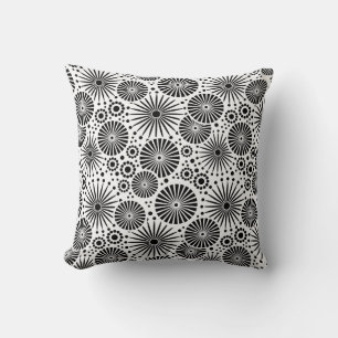 Beautiful retro black and white Pillow